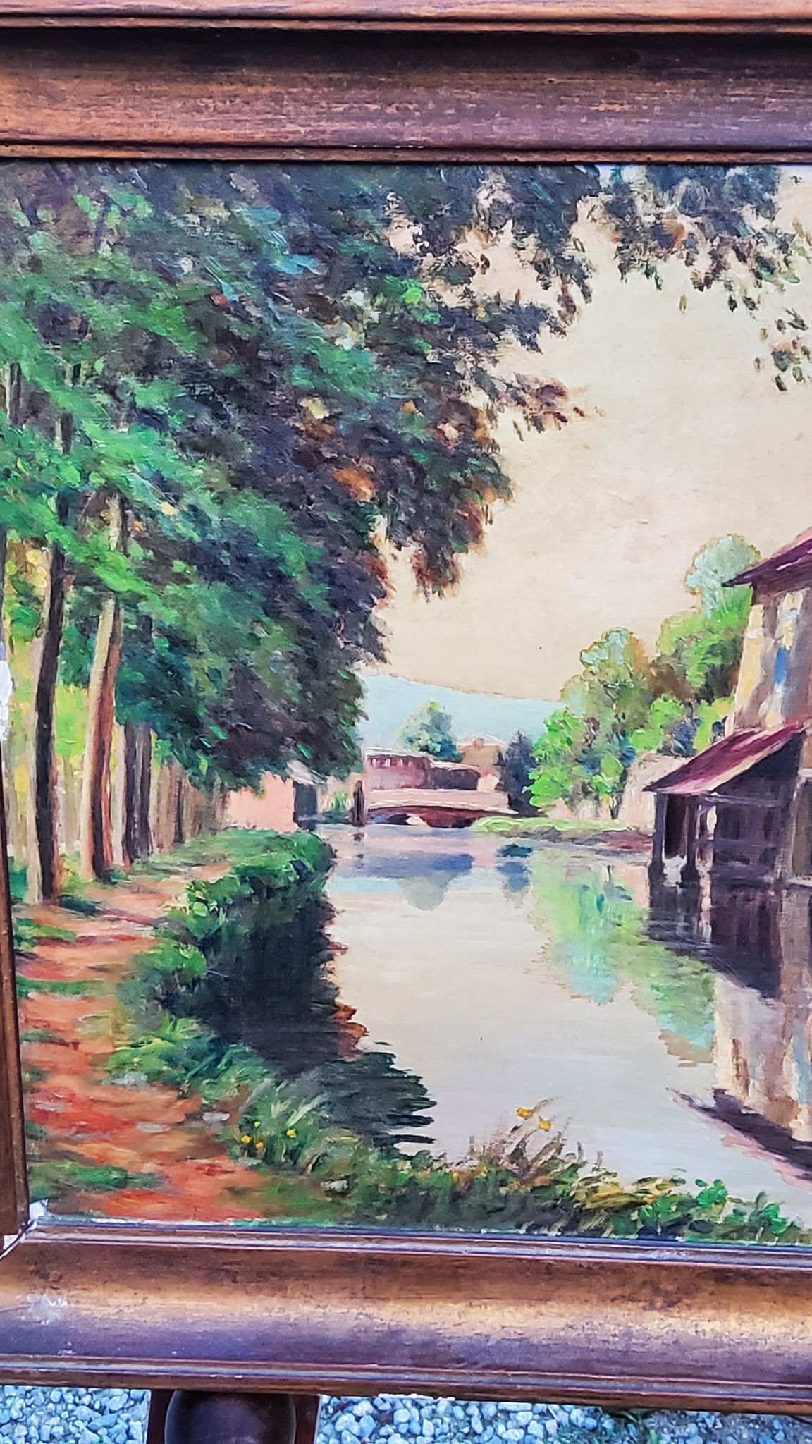 Oil on landscape panel Étampes May 1929 CLAUDE MIRBEL