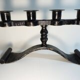 Art deco wrought iron chandelier signed Charles Piguet (1887 - 1942) art ironworker
