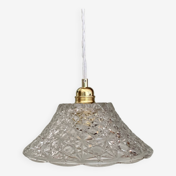 Vintage molded glass lampshade pendant light