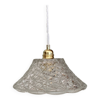 Vintage molded glass lampshade pendant light