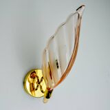 Floral wall lamp, pink murano glass, Italy, 1970