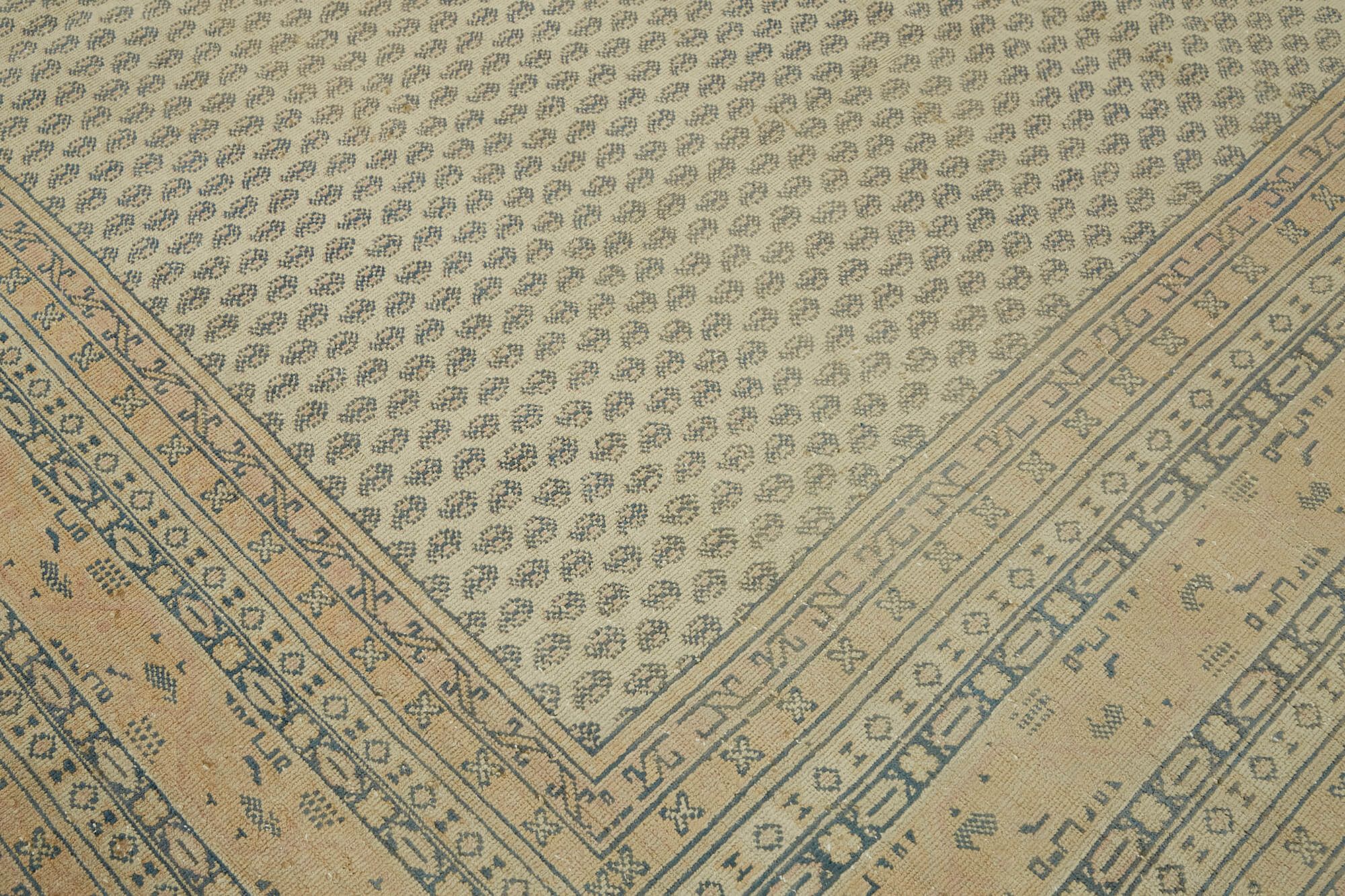 Handmade oriental contemporary 1980s 285 cm x 370 cm beige wool carpet