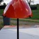 Vintage lamp in orange and white opaline