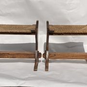 Tabouret en osier monastry antique ou hocker