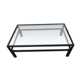 Table basse Pierre Vandel des années 1980 noir