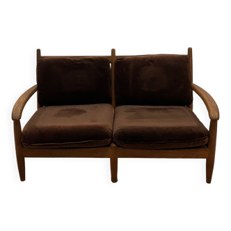 Scandinavian two-seater velvet sofa