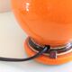 Orange ceramic lamp and brown canned lampshade by Pan Keramik / 60s-70s