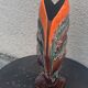 Flamed glazed ceramic slip vase molded pearly vintage vallauris