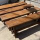 Solid oak farmhouse bench 140cm for rustic farmhouse table 1950