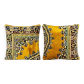 Set of 2 vintage velvet cushion covers 48x48 cm