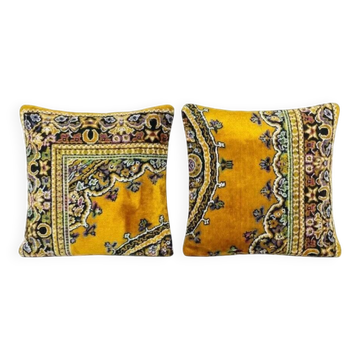 Set of 2 vintage velvet cushion covers 48x48 cm