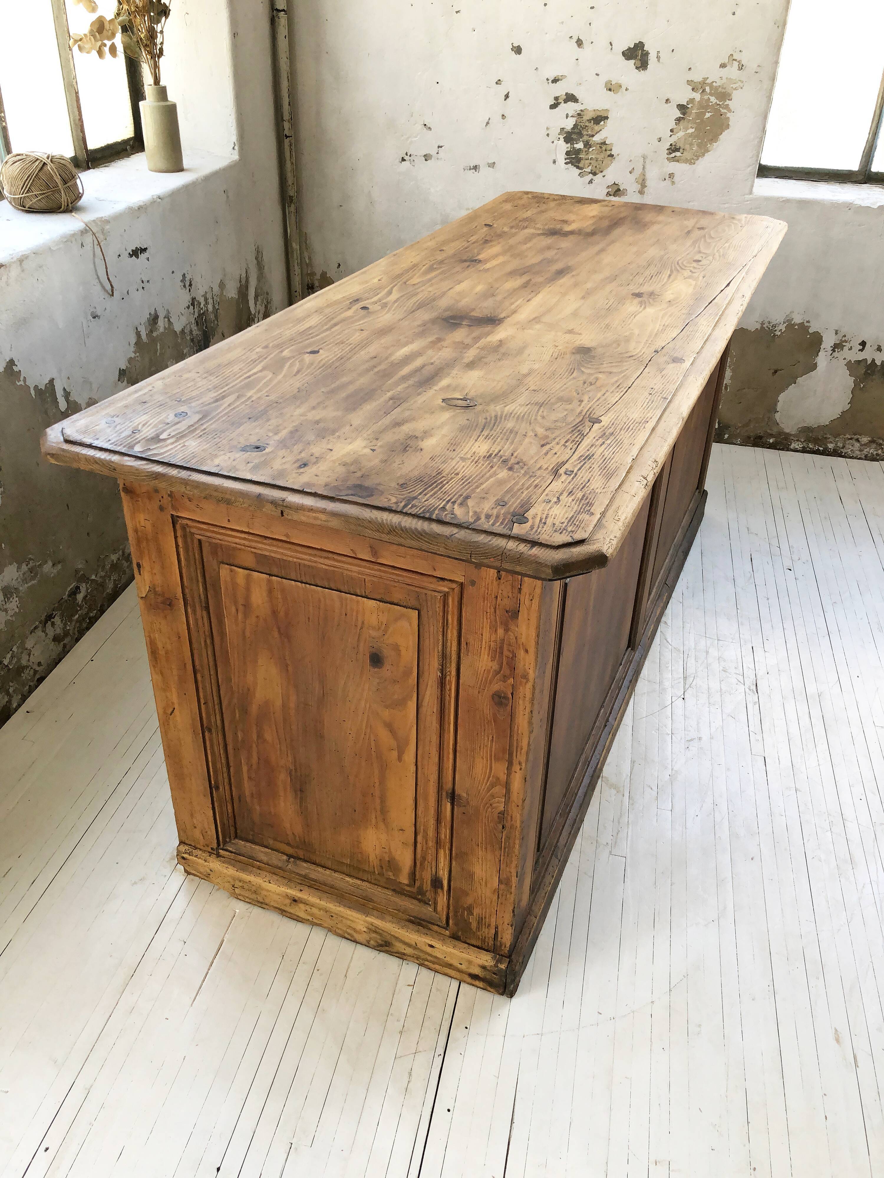 19th century pine counter