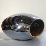 Lampe de Table • Space Ship • Peeble •  Esprit • Verre Soufflé Chromé • 1990