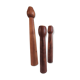 3 Scandinavian teak wood candle holders with brass inserts, Denmark, a