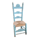 chaises en bois turquoise vintage