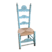 chaises en bois turquoise vintage