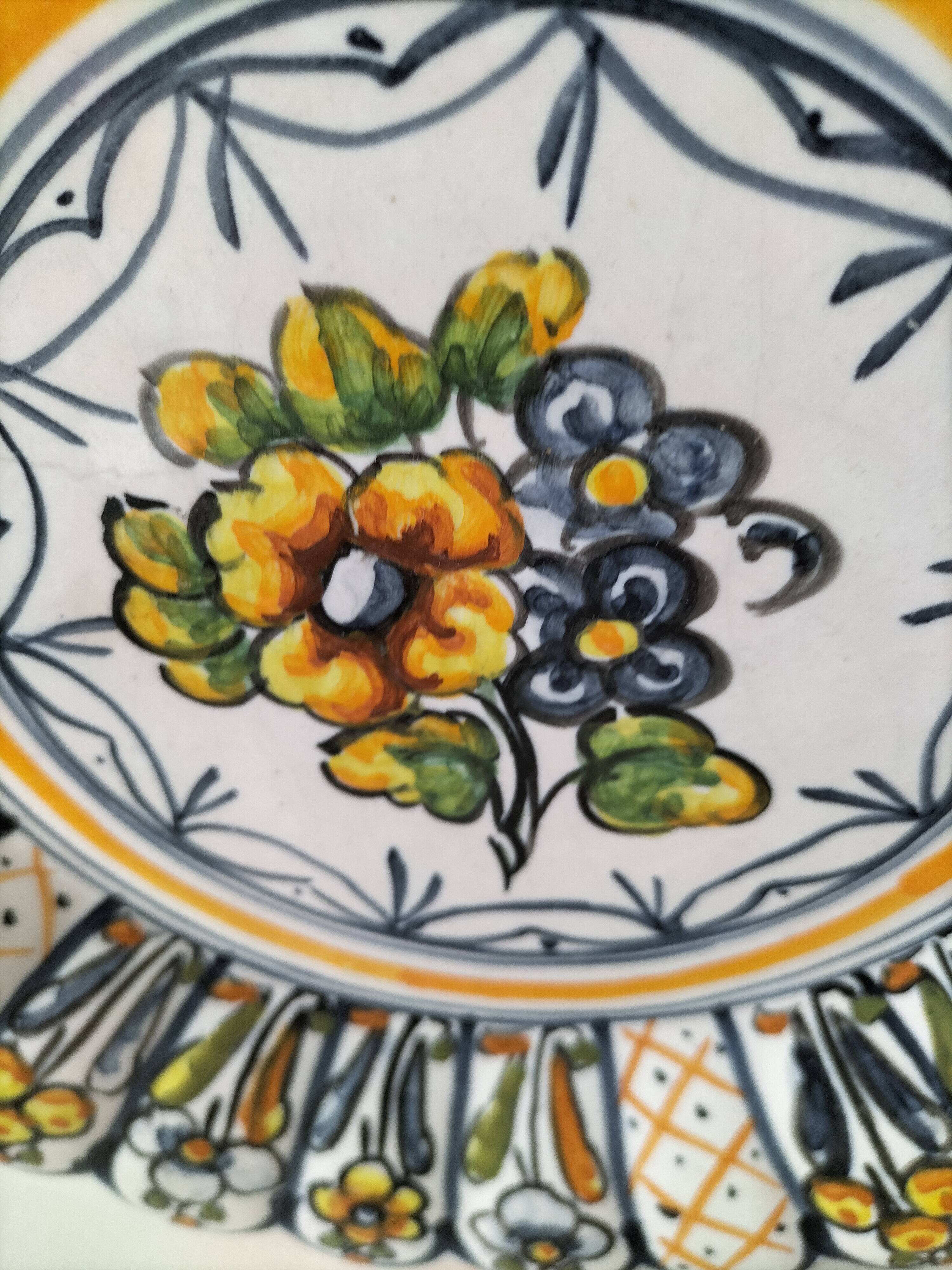 Set of four floral plates Longwy Toledo Talavera Sarreguemines LB