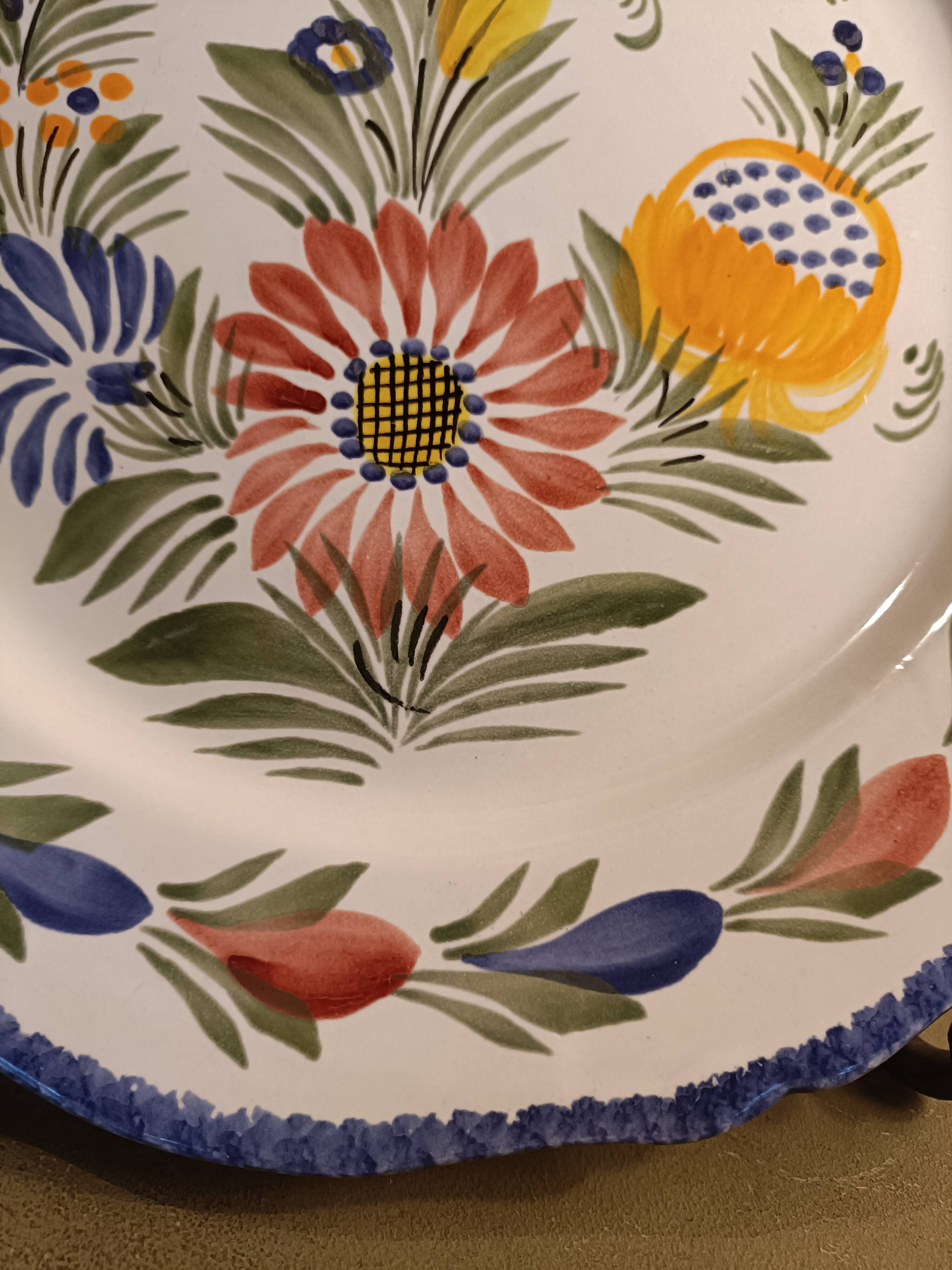 Antique HB Quimper faience plate