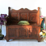 Antique Oak Bench With Storage
