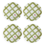 Set of 4 hand-painted ceramic dinner plates