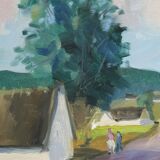 Axel Hamborn (1892-1971) Swedish modern landscape, 1960s, oil on canvas, framed