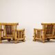 Paire de fauteuils en bambou, coussins Pierre Frey, travail français, vers 1960-70