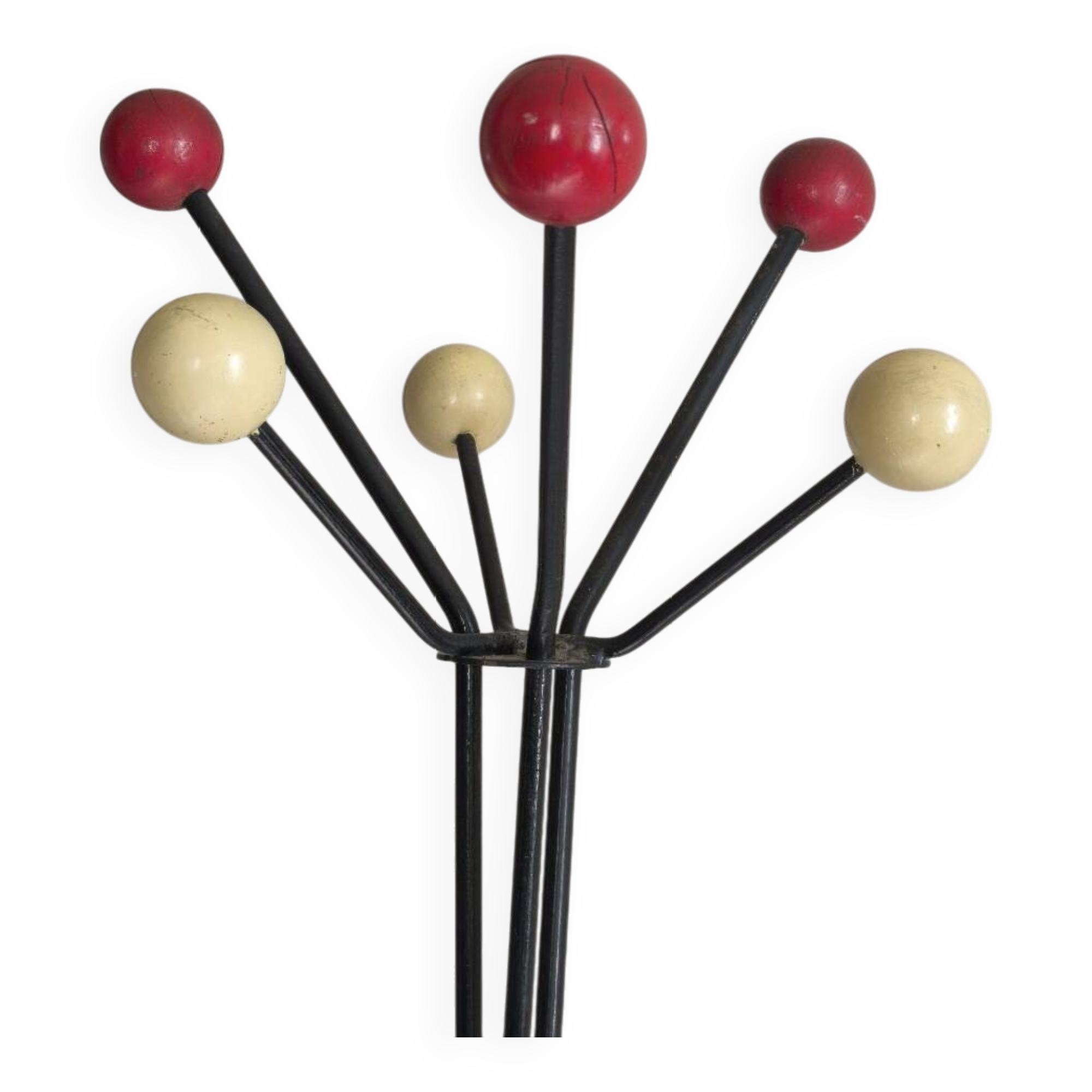 Vintage metal and wood coat rack