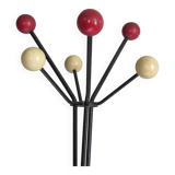 Vintage metal and wood coat rack