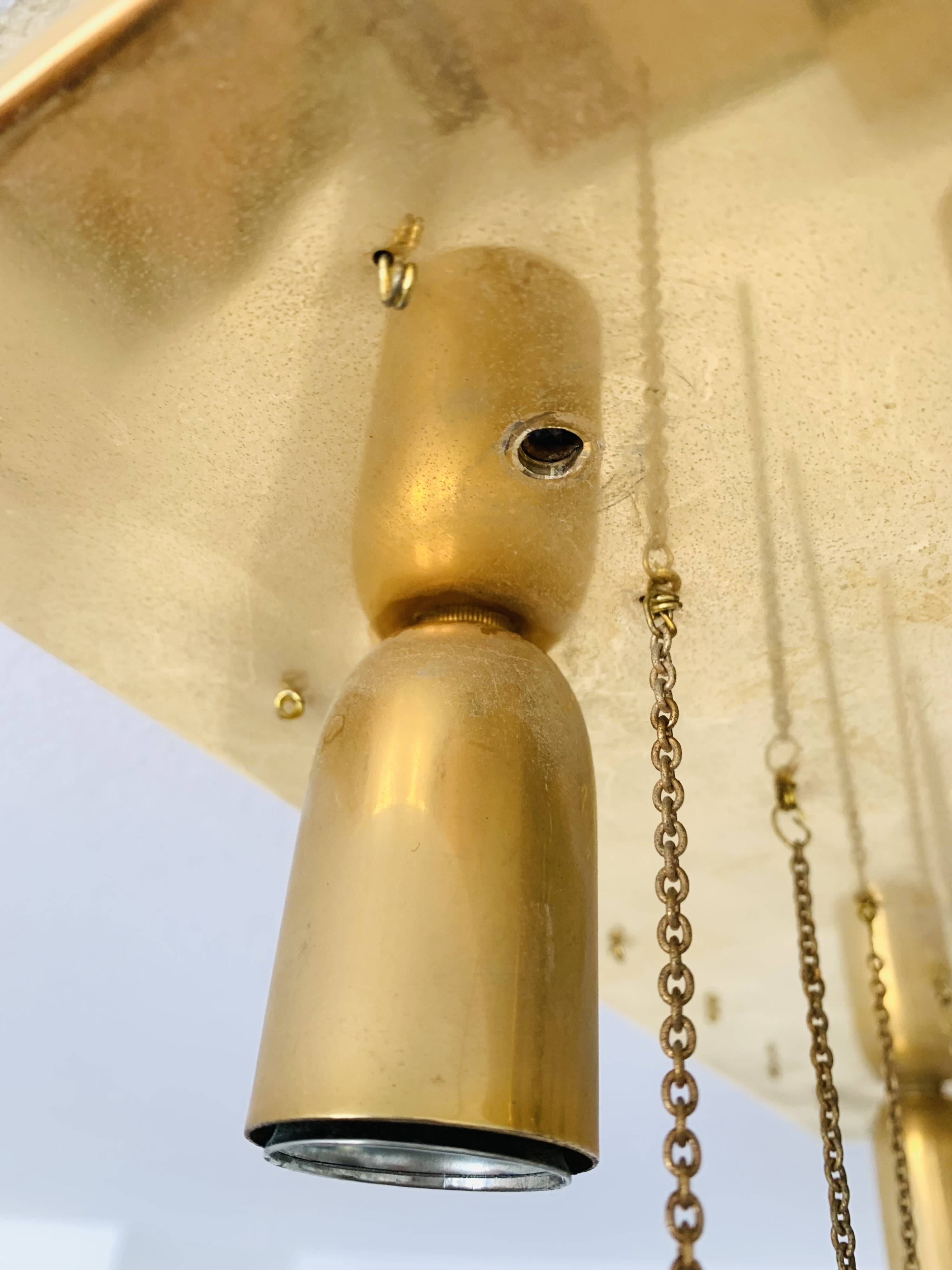 Chandelier en verre Flush par Ernest Palme