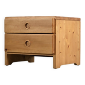 Nightstand made of solid pine, circa 1975.
