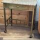 Vintage French Art Deco vanity table in brass and marble, 1940s