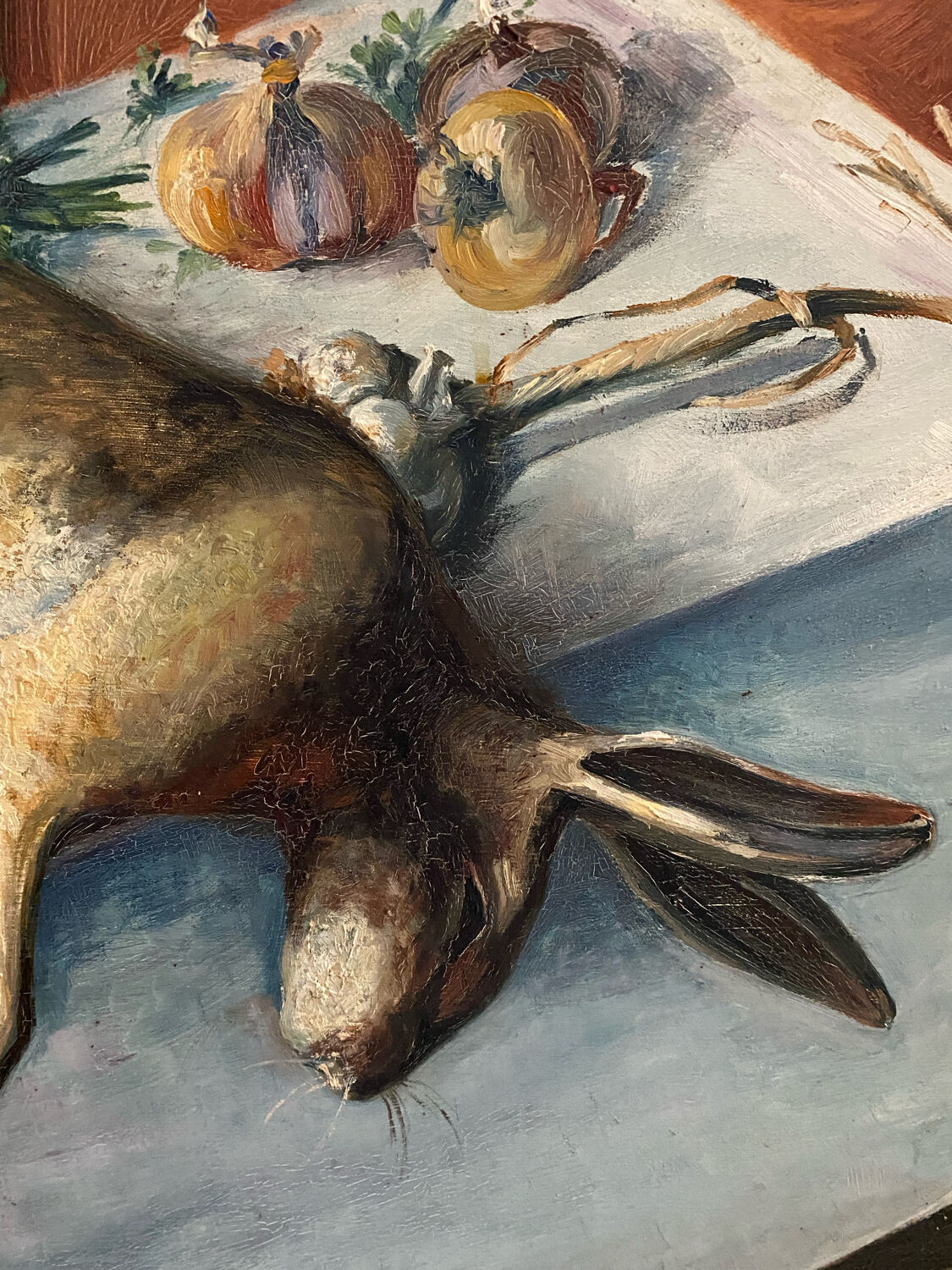 Huile sur toile still life hare
