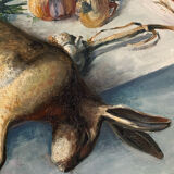 Huile sur toile still life hare