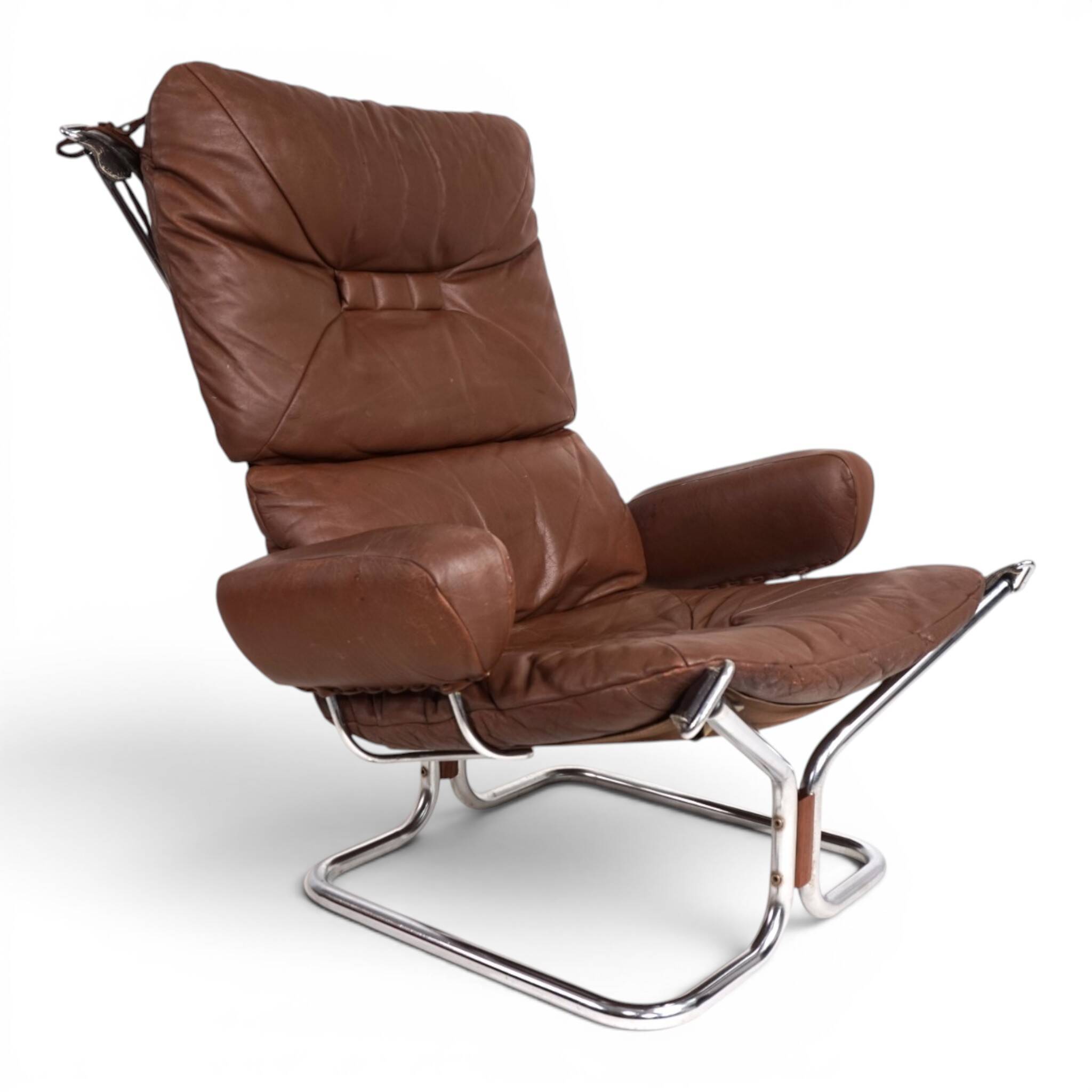Westnofa Wing Leather Armchair by Harald Relling, 1970