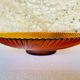 Vintage wavy amber glass fruit bowl, 1970s