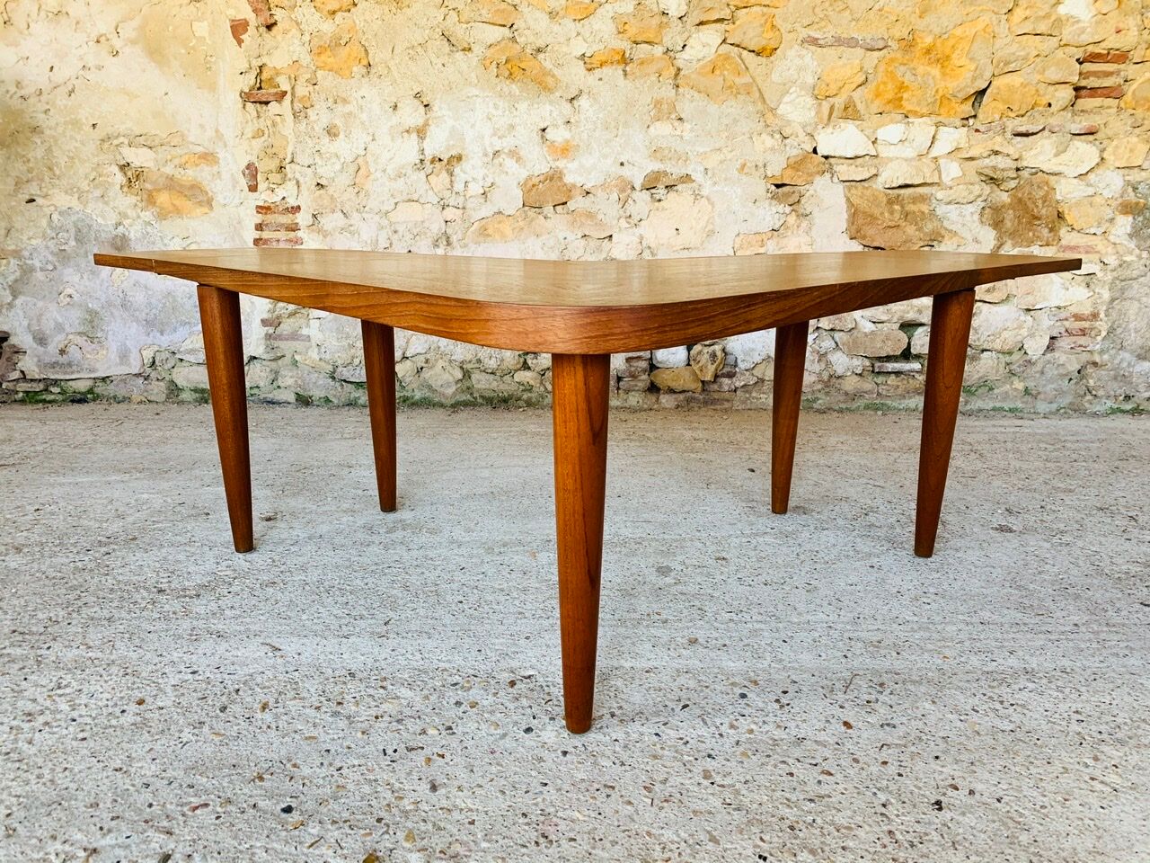 Vintage Scandinavian boomerang coffee table with folding extensions by Samcom, 1960