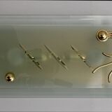 Pair of Mid-Century Modern Italian Crystal and Brass Sconces, 1970s