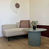 table basse ronde cannelée vert vente Ø 70 cm