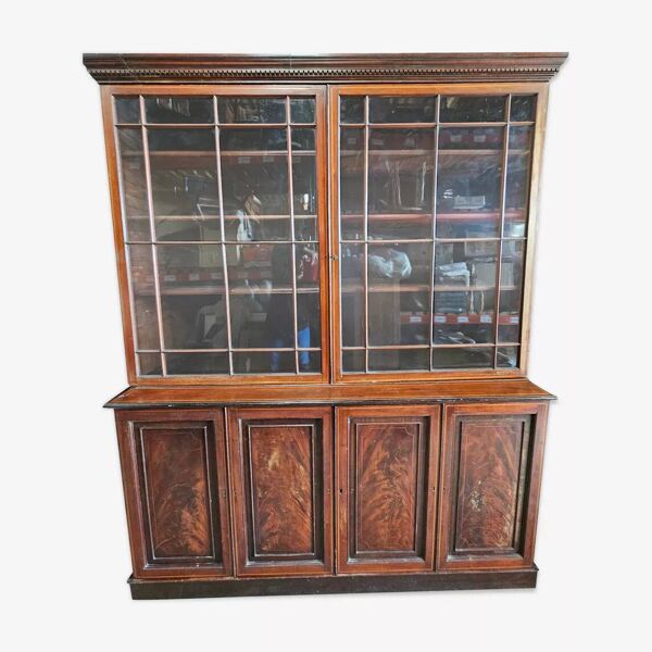 Bibliothèque Anglaise en acajou à tiroirs