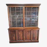 English library in mahogany with drawers