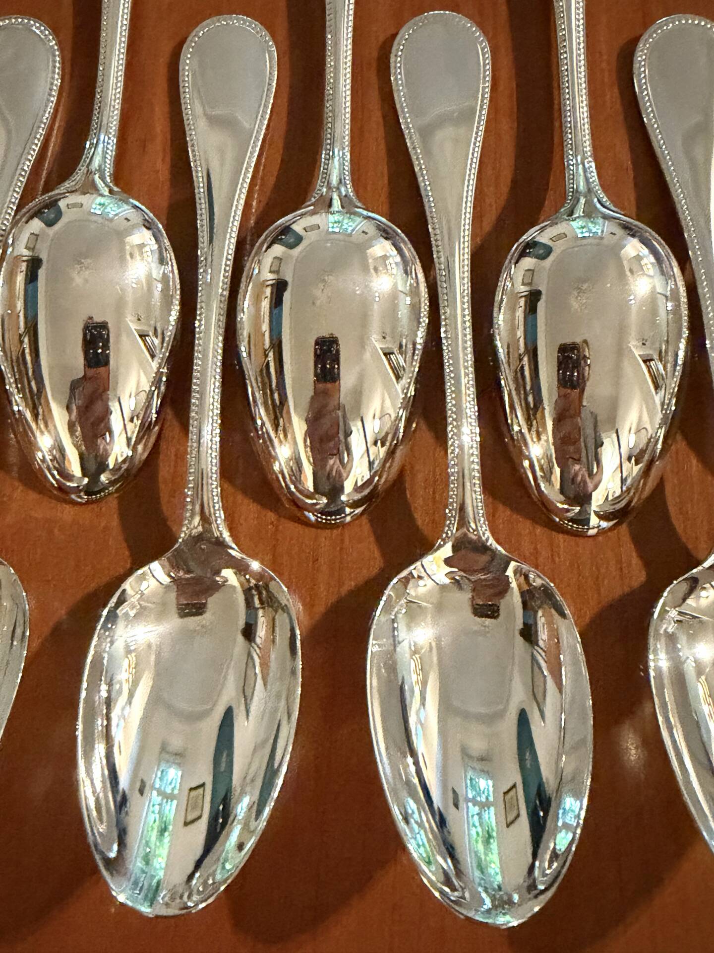 Christofle pearls, dessert cutlery 12 forks 12 spoons 17cm