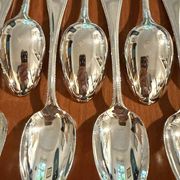 Christofle pearls, dessert cutlery 12 forks 12 spoons 17cm