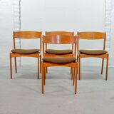 Erik Buch Danish Design Teak Dining Chairs for Oddense Maskinsnedkeri 1960s