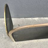 1960s brass fireplace screen, vintage spark guard