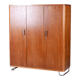 Restored oak bauhaus wardrobe, chrome-plated steel, czechia, 1930s