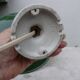 Industrial wall light in enameled sheet metal, swan neck, porcelain base