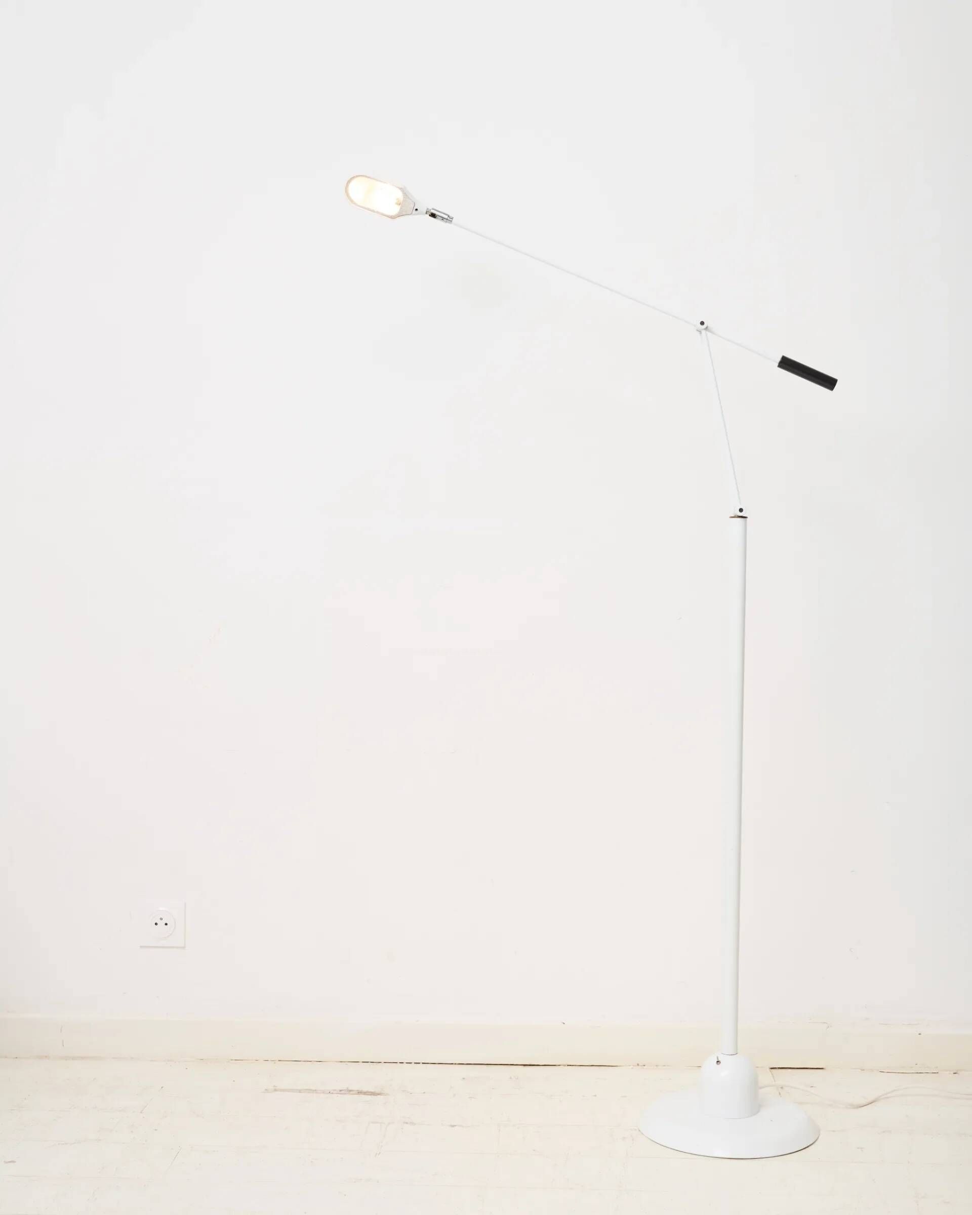 Articulated reading floor lamp, Italy, 1980s