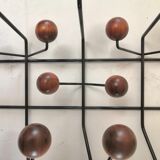 Hang It Hall coat rack, Eames Vitra edition design, walnut and chocolate steel structure
