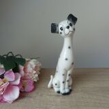 Statuette chien dalmatien romantique en céramique, chien décorati vintage des années 1970