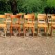 Ensemble de 10 chaises bistrot dépareillées années 1950-70 vintage